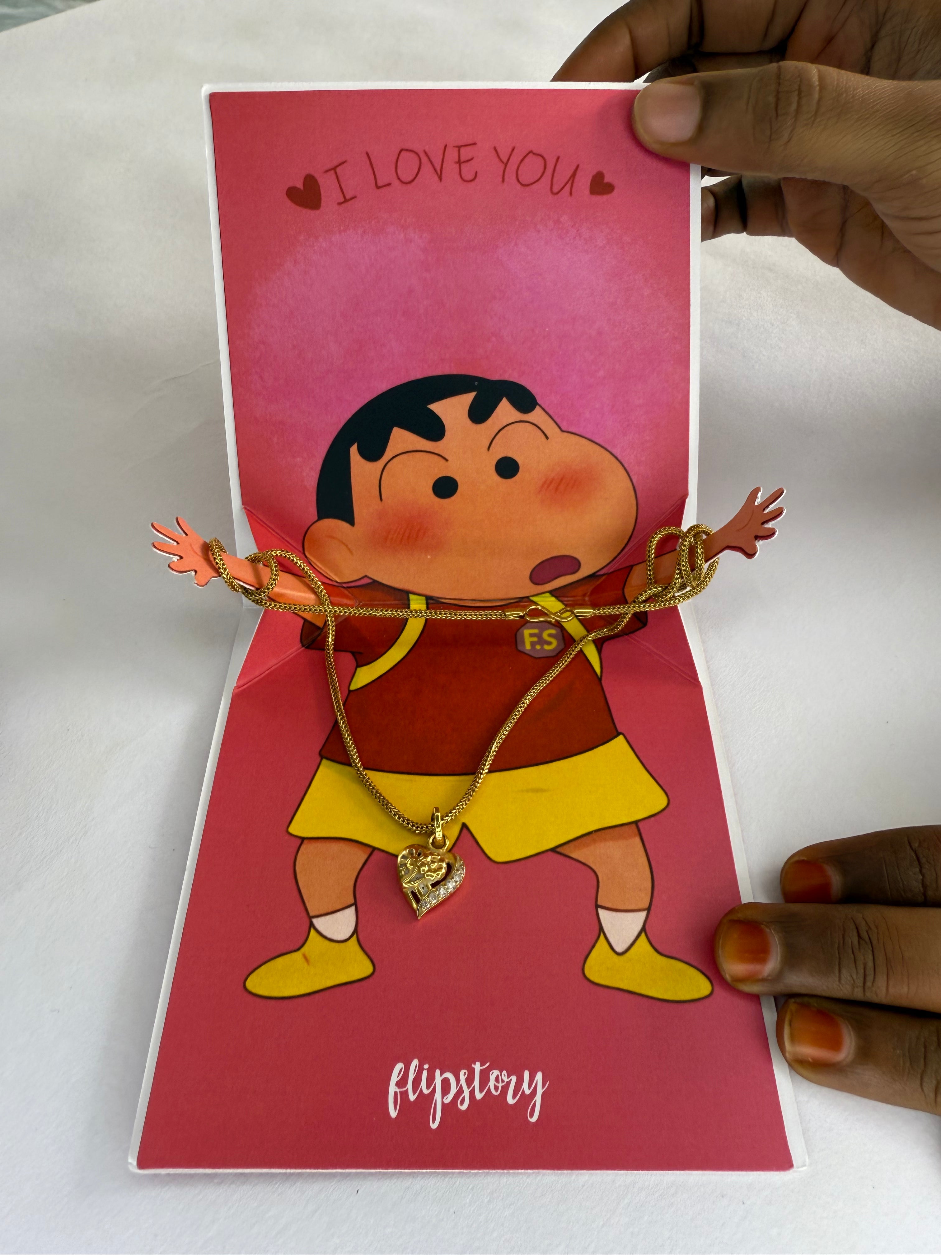 Shinchan-Style “I Love You” Surprise Love Card